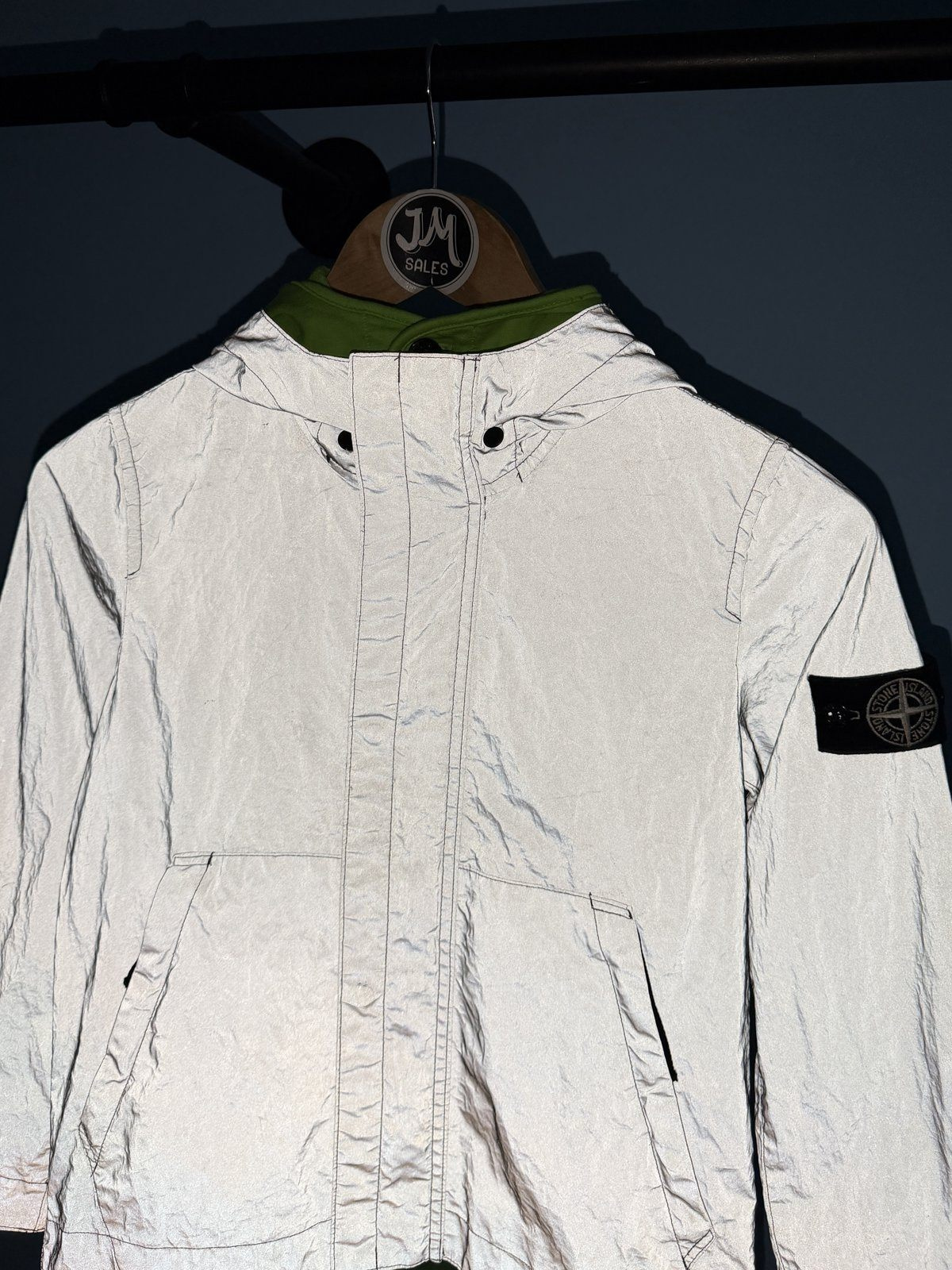 RARE Age 8 Stone Island Junior Silver Plated Reflective Jacket - Image 3