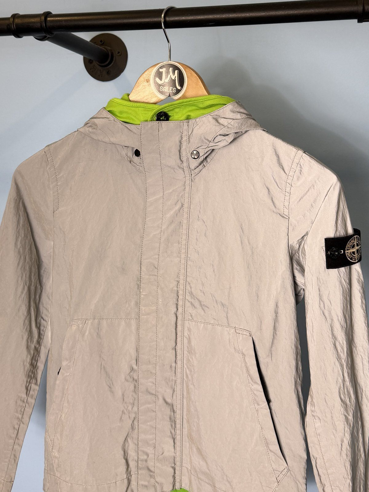 RARE Age 8 Stone Island Junior Silver Plated Reflective Jacket - Image 4