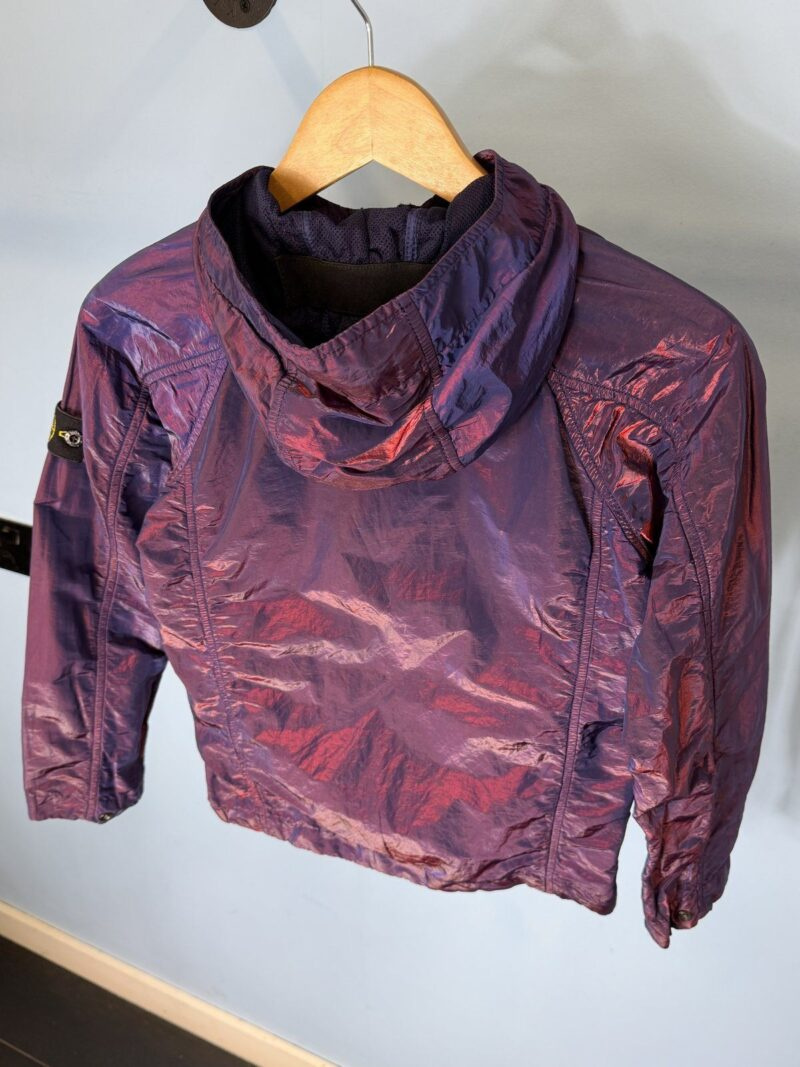 Age 10 Stone Island Junior Purple Blue Red Nylon Metal Weft Hooded Jacket - Image 8