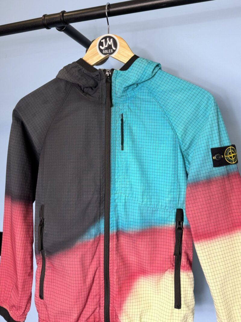Alternative view of RARE Age 10 Stone Island Junior Multicolour Sample Ripstop Hooded Jacket