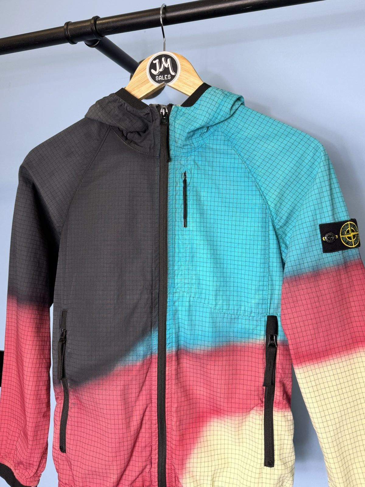 RARE Age 10 Stone Island Junior Multicolour Sample Ripstop Hooded Jacket - Image 2