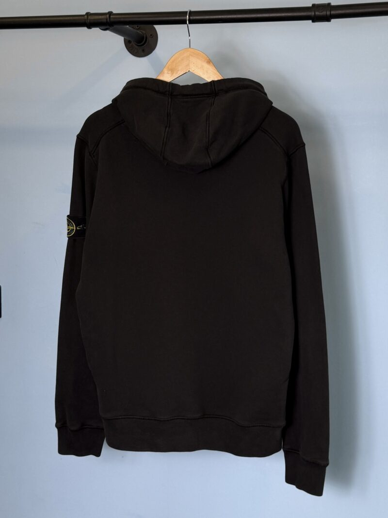 Medium Stone Island Black Hoodie Jumper - Image 3