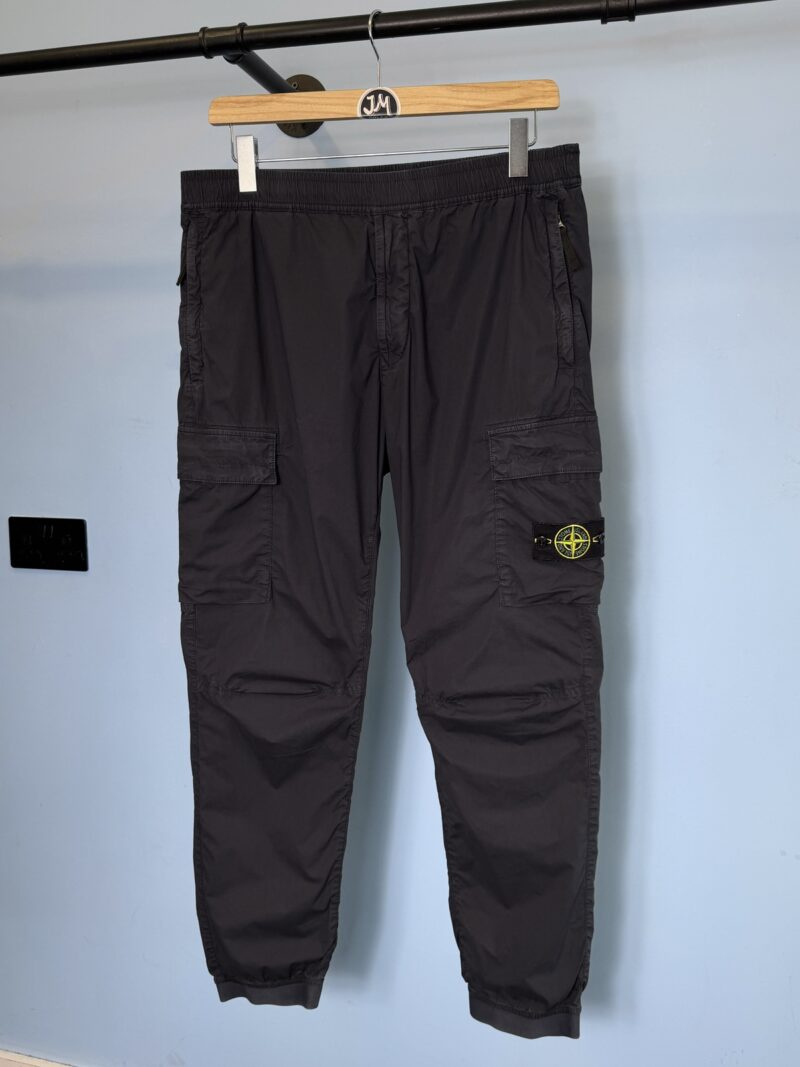 36W Stone Island Blue Regular Tapered Fit Parachute Tela Cargos