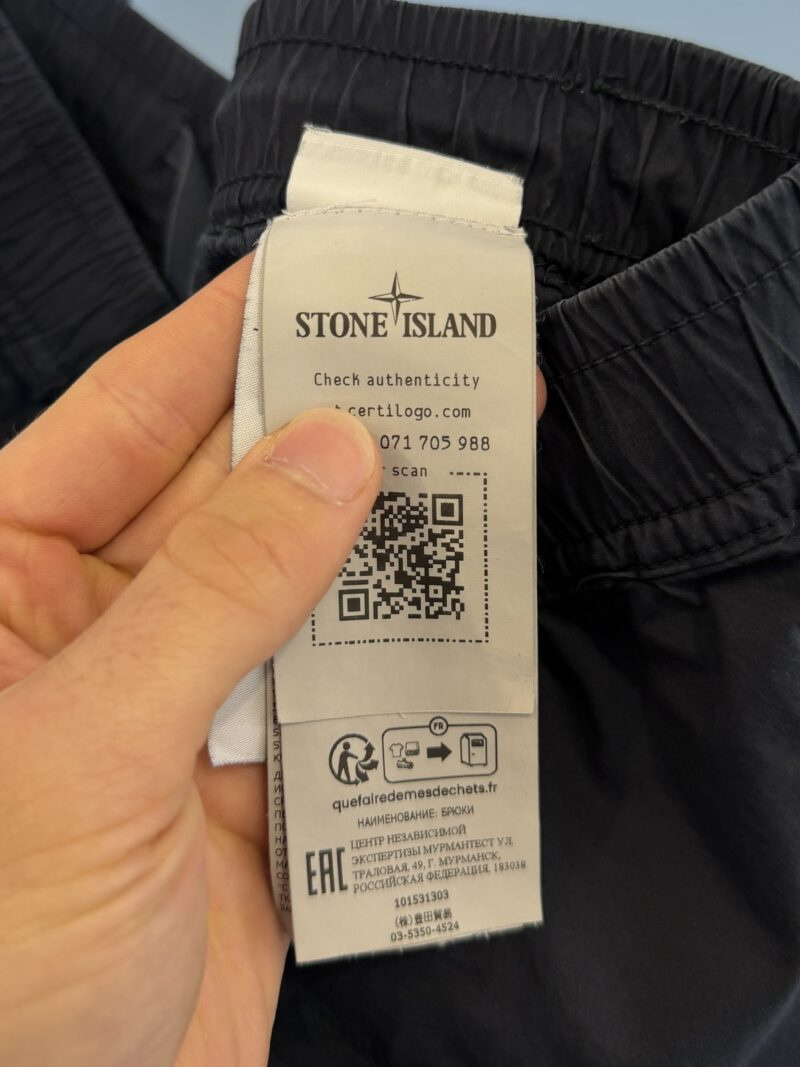 36W Stone Island Blue Regular Tapered Fit Parachute Tela Cargos - Image 4