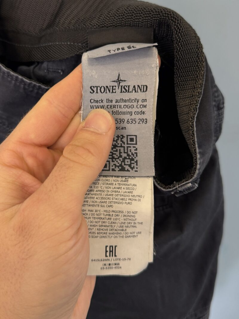 32W Stone Island Navy Blue Old Dye Slim Fit Cargo Shorts - Image 5