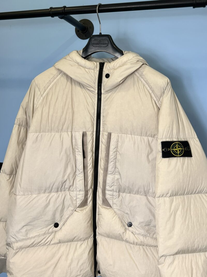 Alternative view of XL Stone Island Light Beige Garment Dyed Crinkle Reps R-NY Down Coat Jacket