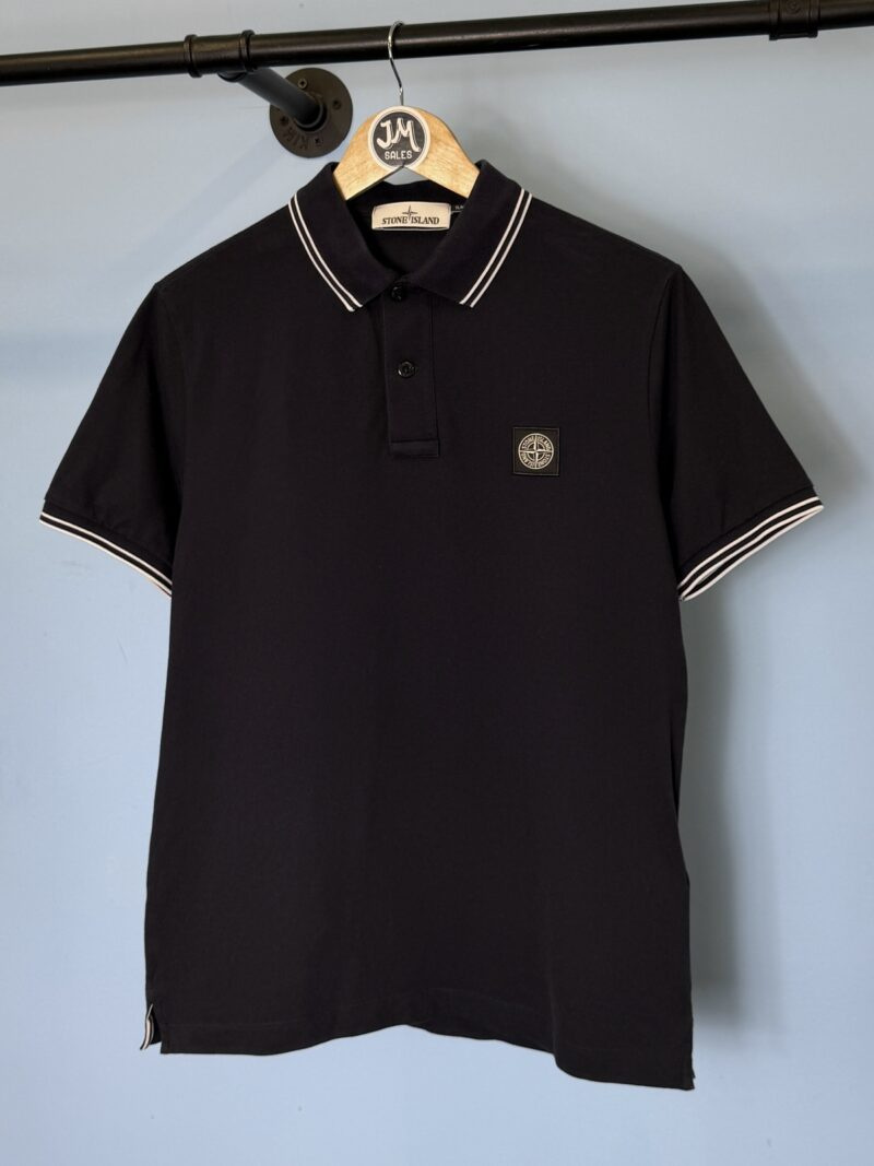 Medium Stone Island Navy Blue Polo Shirt