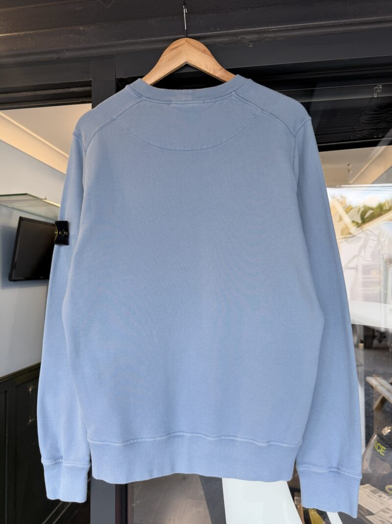 Medium Stone Island Baby Blue Crewneck Jumper - Image 3