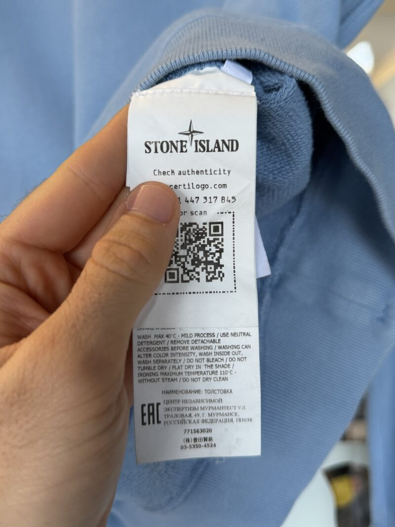 Medium Stone Island Baby Blue Crewneck Jumper - Image 4