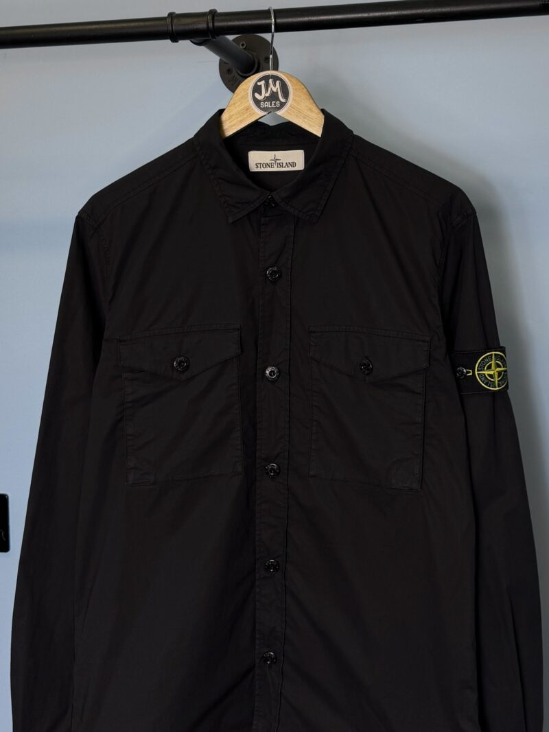 Alternative view of Large Stone Island Black Button-Down Overshirt Shacket
