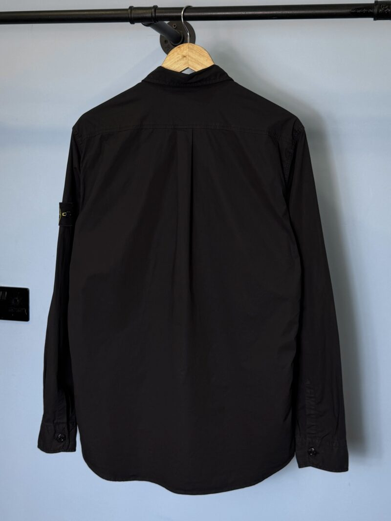 Large Stone Island Black Button-Down Overshirt Shacket - Image 3