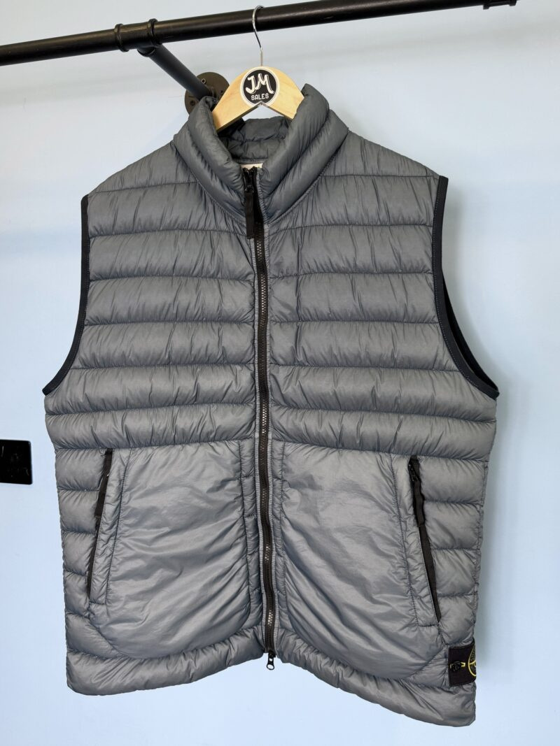 XXL Stone Island Light Blue Garment Dyed Micro Yarn Down Gilet