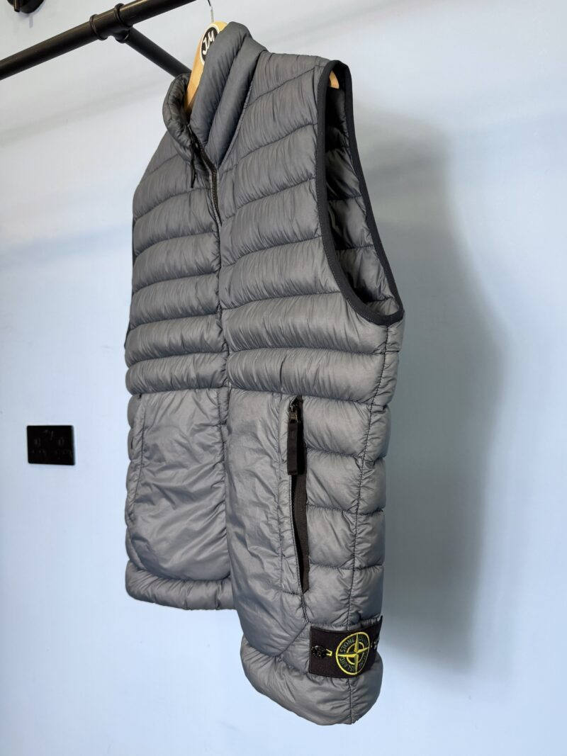 XXL Stone Island Light Blue Garment Dyed Micro Yarn Down Gilet - Image 3
