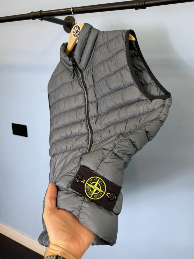 XXL Stone Island Light Blue Garment Dyed Micro Yarn Down Gilet - Image 4