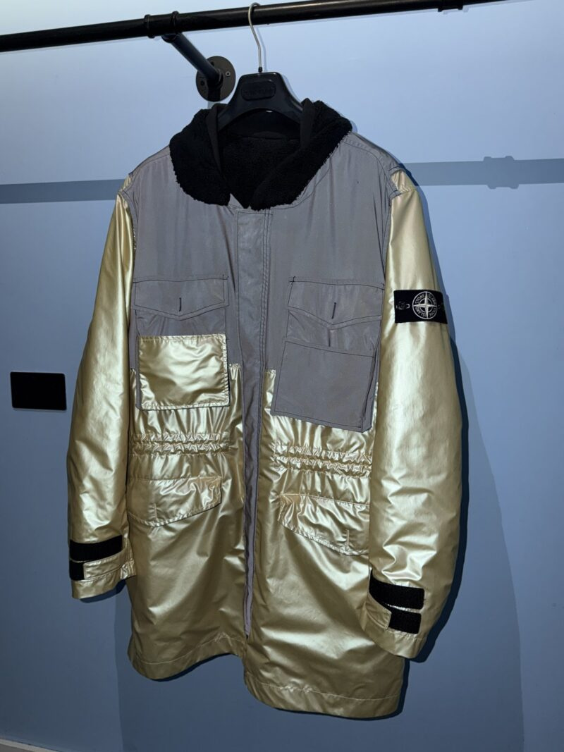XXL Stone Island Gold Iridescent Coating Tela Parka with Reversible Liner - Image 5